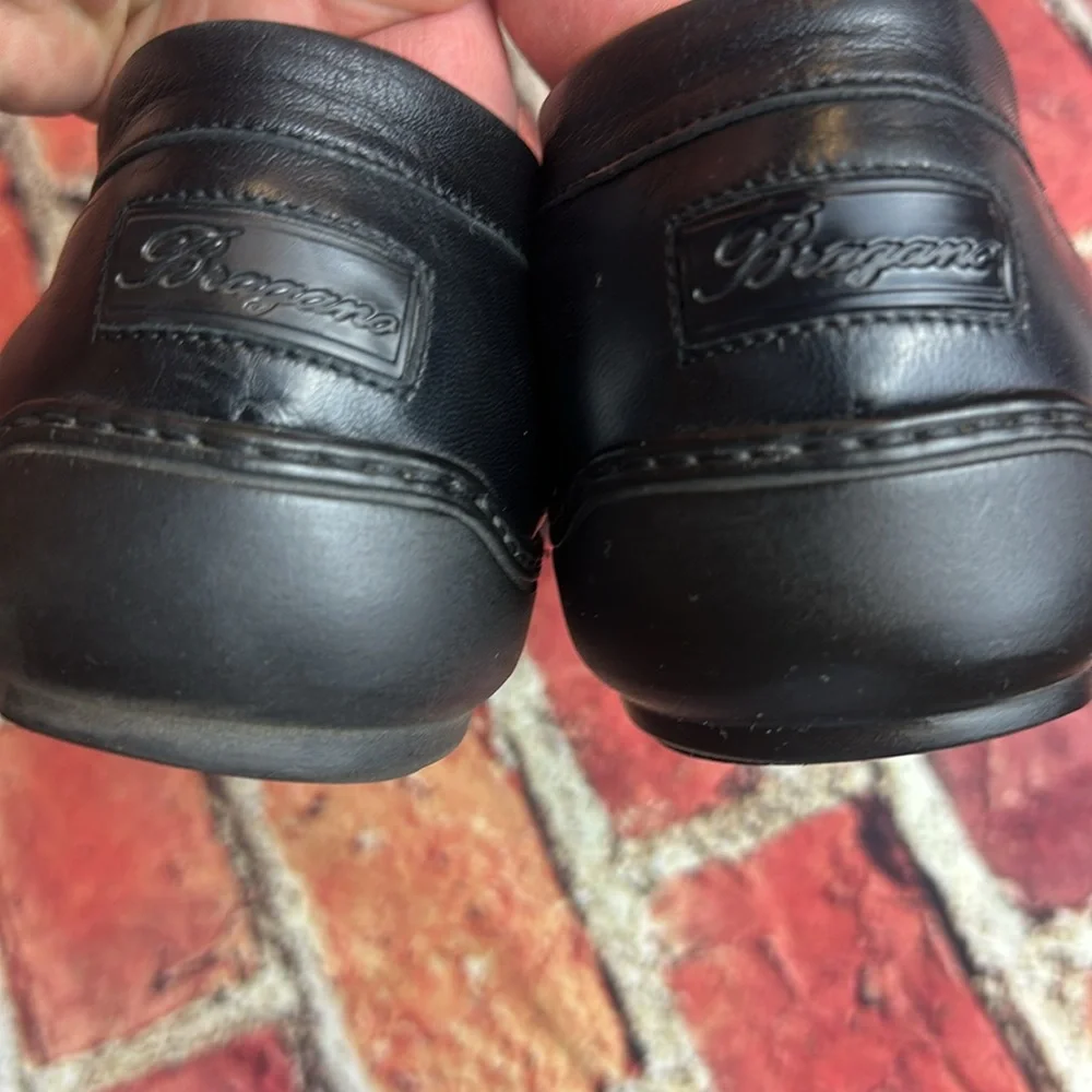 Vintage BRAGANO- BLACK Soft LEATHER Loafer made in ITALY Men's 10 M